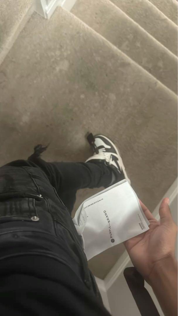 PURPLE BRAND ブラック ジーンズ タグあり　us drip