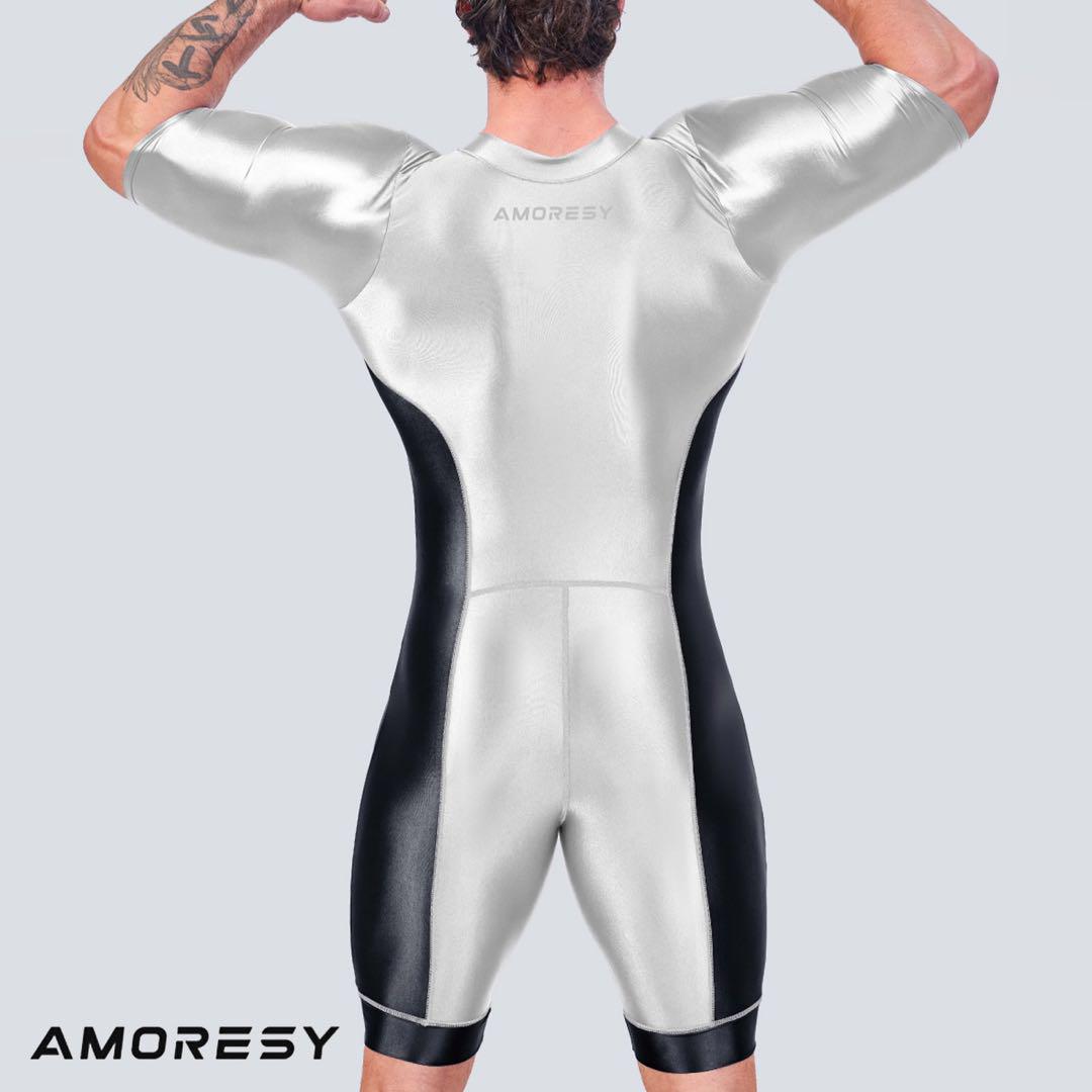 AMORESY ボディスーツ アンダースーツ ジャンプスーツ レーシング