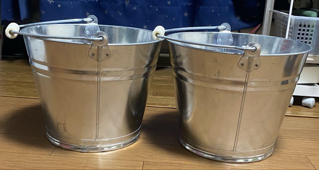 新品 4号 バケツ シルバー 日本製トタン 尾上製作所(萬年)