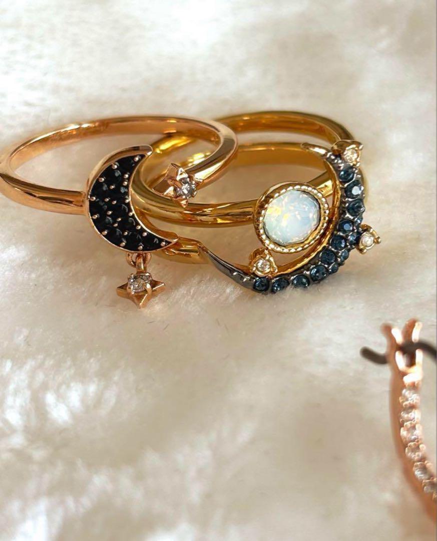 スワロフスキー 指輪3点 ピアス1点 SWAROVSKI スワロフスキー 指輪3点 ピアス1点 SWAROVSKI