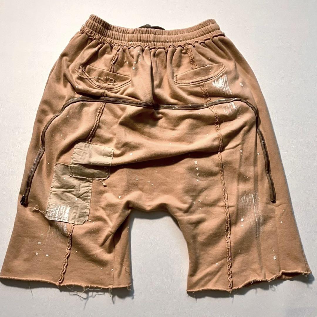 【希少】ダンケシェーン　スウェット サルエルハーフパンツ ペイント ダメージ加工