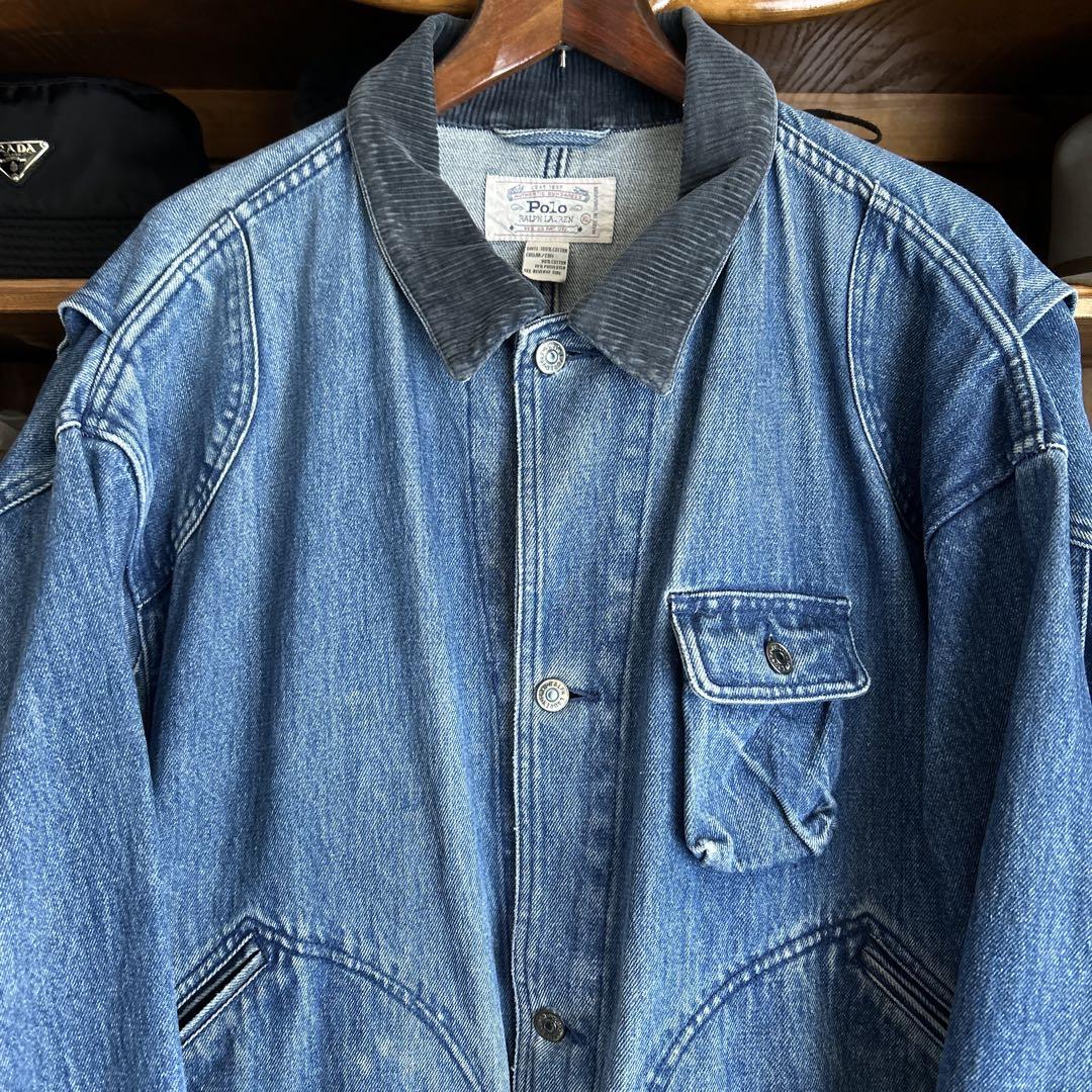 80s ralph lauren デニム　ハンティングジャケット
