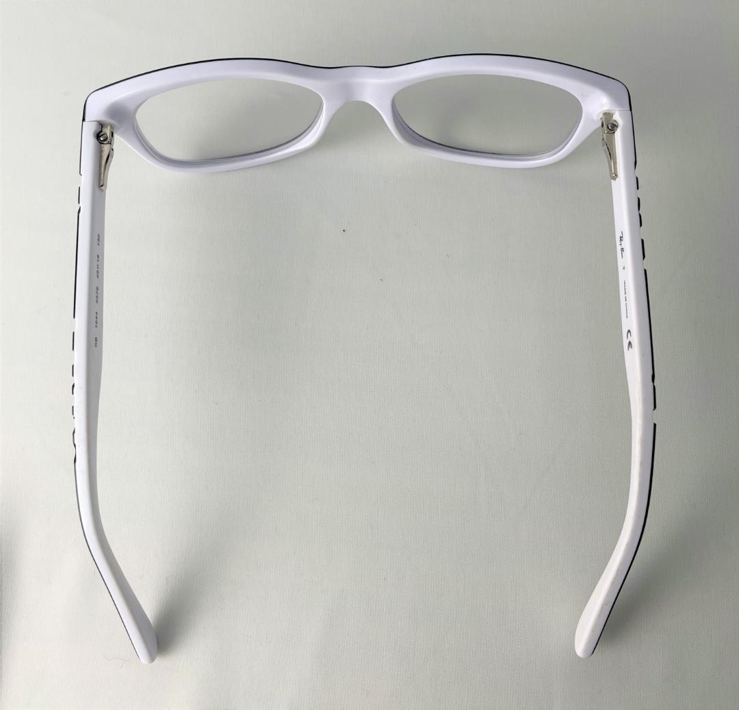 正規品 Ray Ban メガネ ブラック ホワイト ウェリントン F753