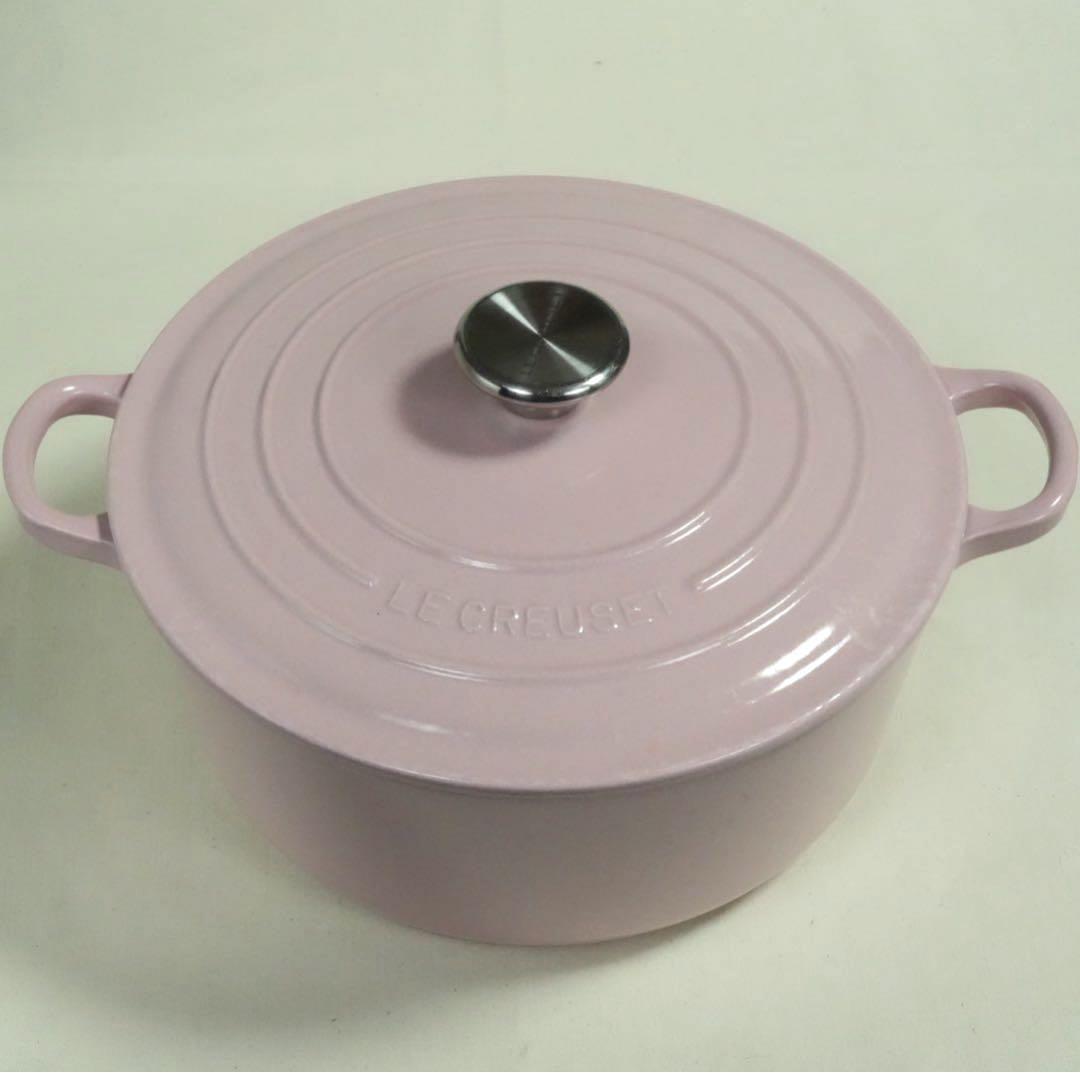 ル・クルーゼLe Creuset ココット・ロンド24 cmシフォンピンク