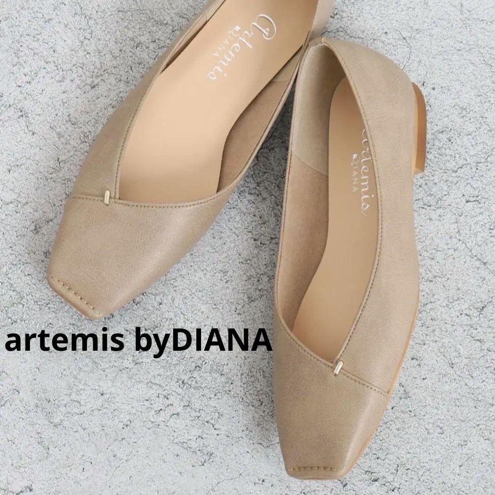 【artemis byDIANA】スクエアトゥ　フラットシューズ