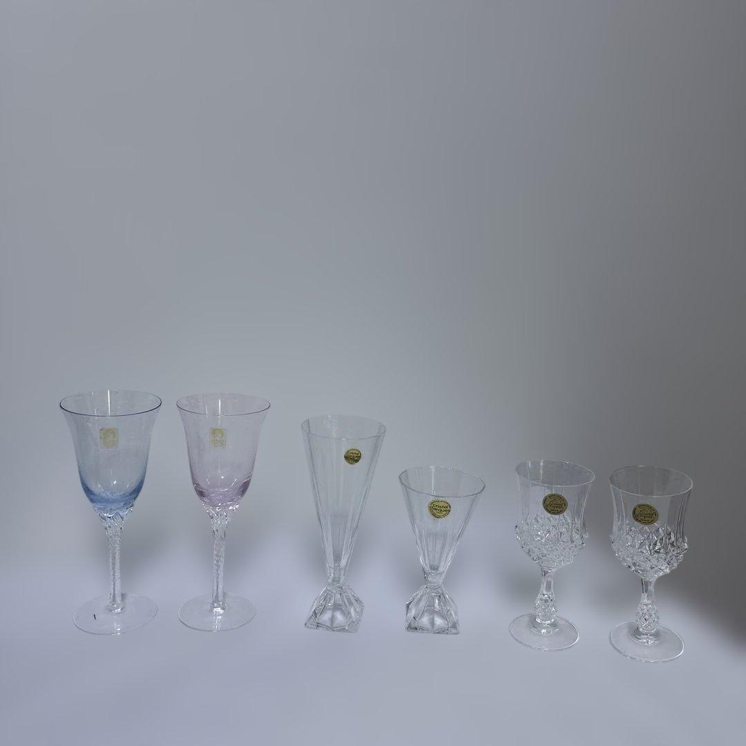 まとめ売り フランス製 クリスタルグラス 日本製 ササキクリスタル 6客セット