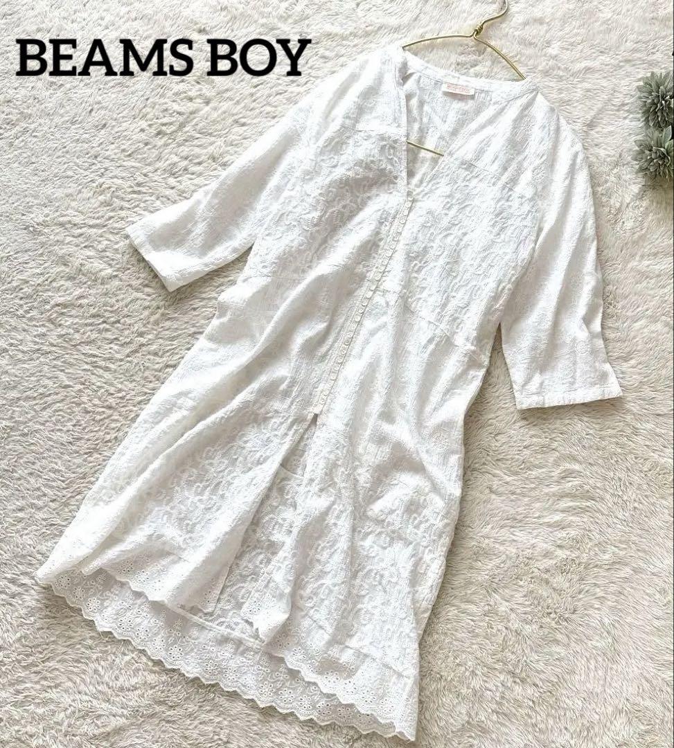 BEAMS BOY ビームスボーイ 刺繍 シャツ ワンピース インド製 コットン