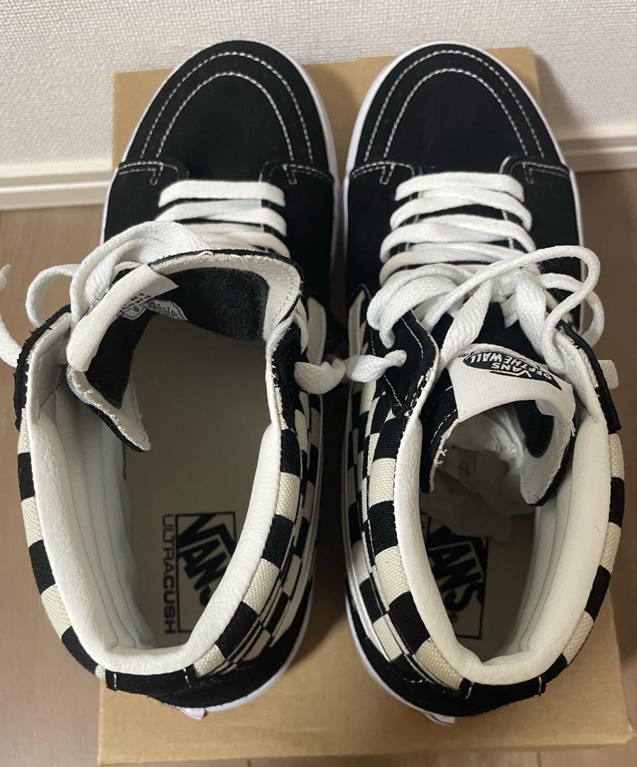 新品未使用 Vans Sk8-Hi ブラック/ホワイト チェッカー 27.0cm