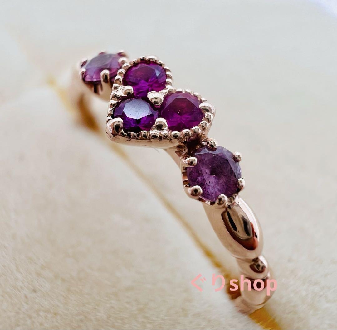 STAR JEWELRY K10 PG ピンクサファイアピンキーリング 3号