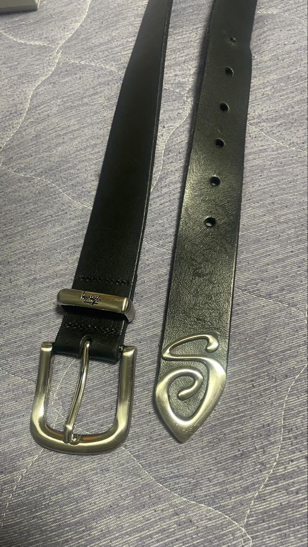 Stussy METAL S TIP BELT 黒 レザー ベルト L/XL - メルカリ
