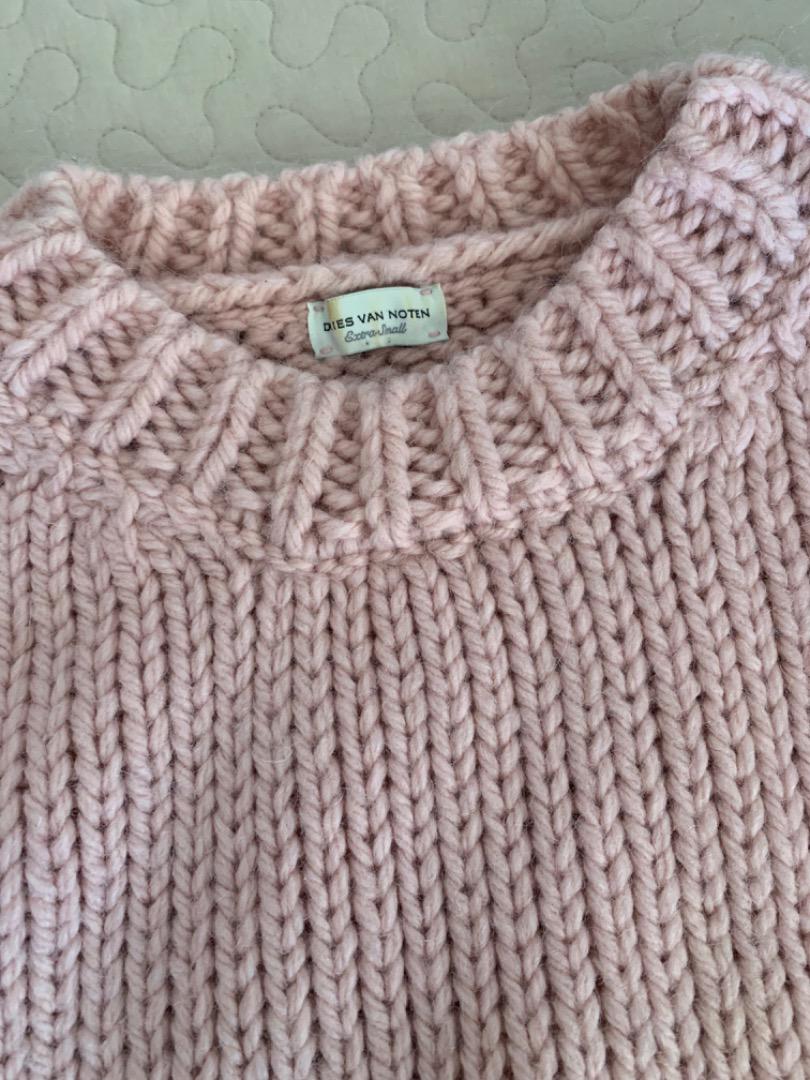 DRIES VAN NOTEN ウールローゲージチャンキーニット ピンク