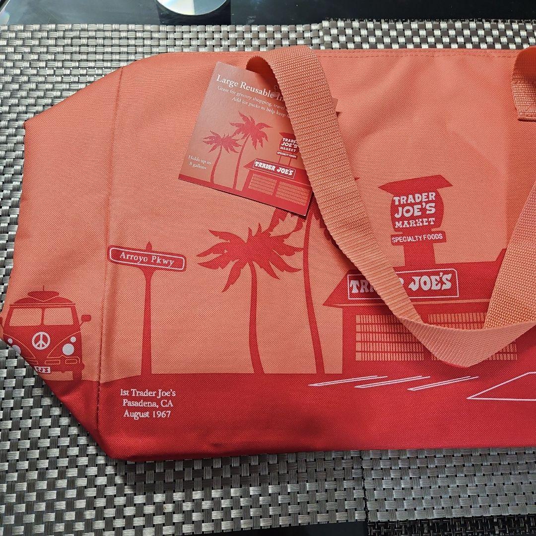 【新品・未使用】Trader Joe's 保温バッグ大　新作ピーチ　タグ付き