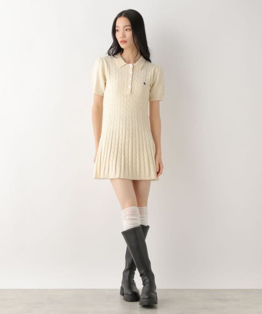 Heather POLO BCS 半袖ニットワンピース
