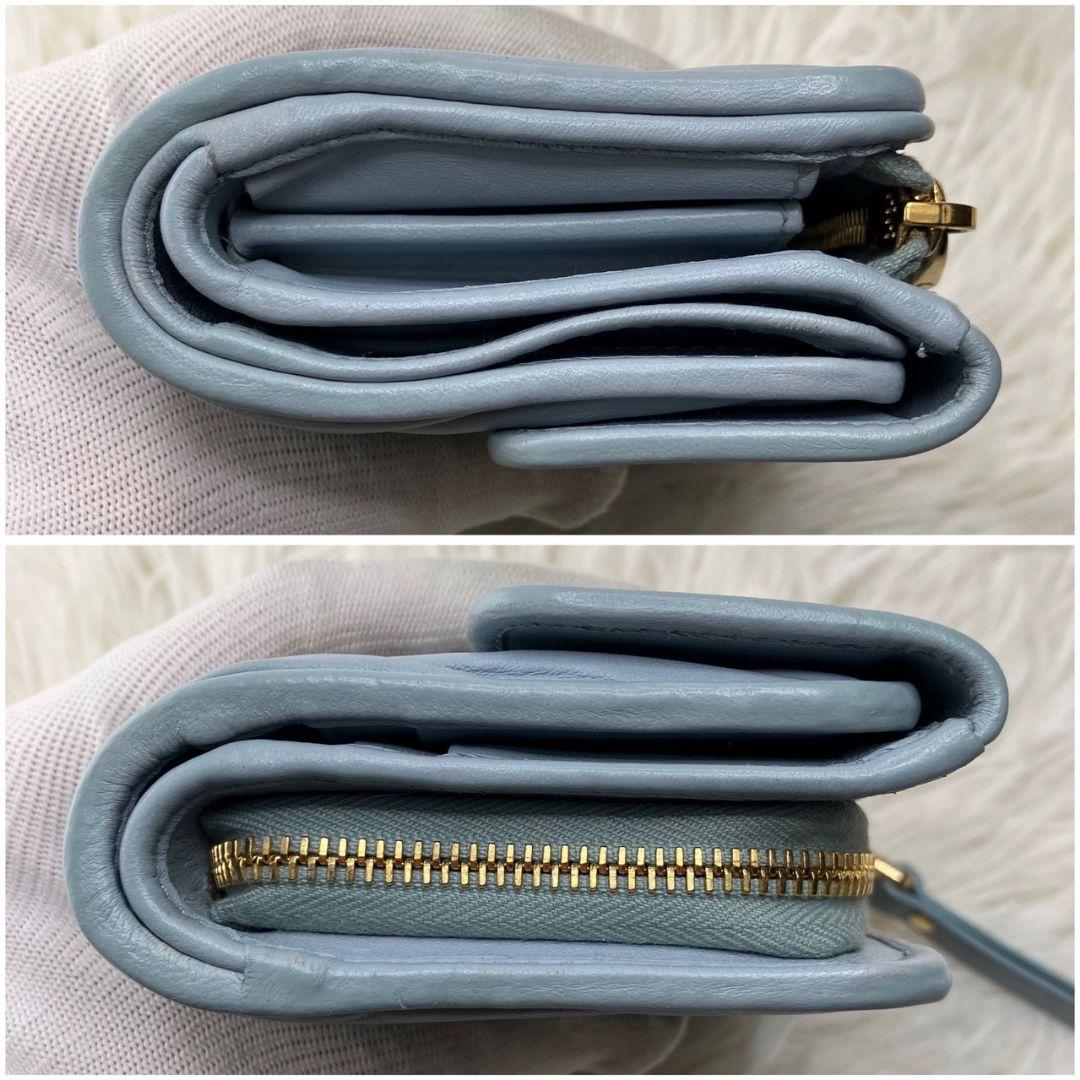 ♡付属品完備♡超極美品♡ミュウミュウ 三つ折り財布 マテラッセ 縦ロゴ RFID ♡付属品完備♡超極美品♡ミュウミュウ 三つ折り財布 マテラッセ