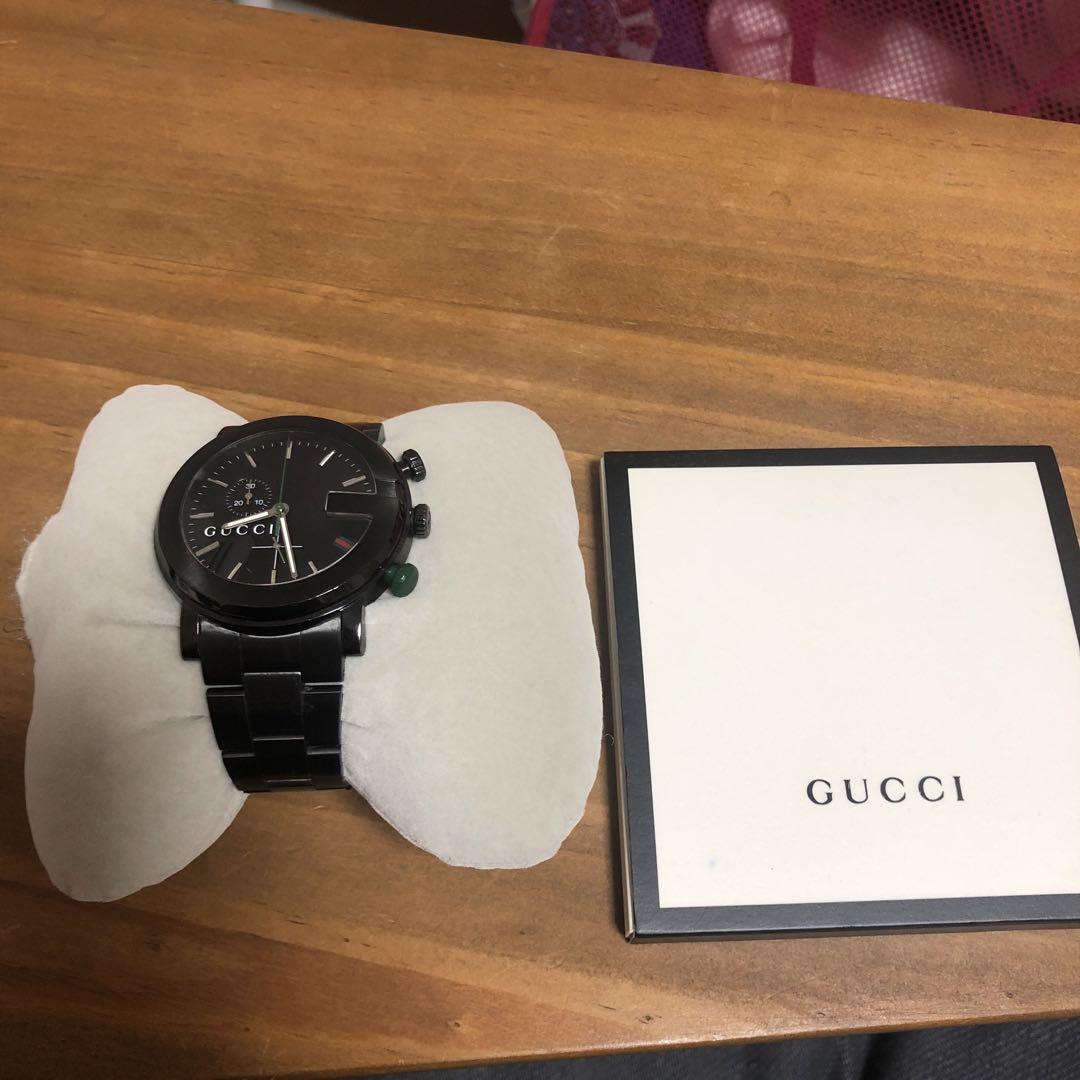 【2025年新作】 クロノグラフ GUCCI ブラック メルカリ - 時計