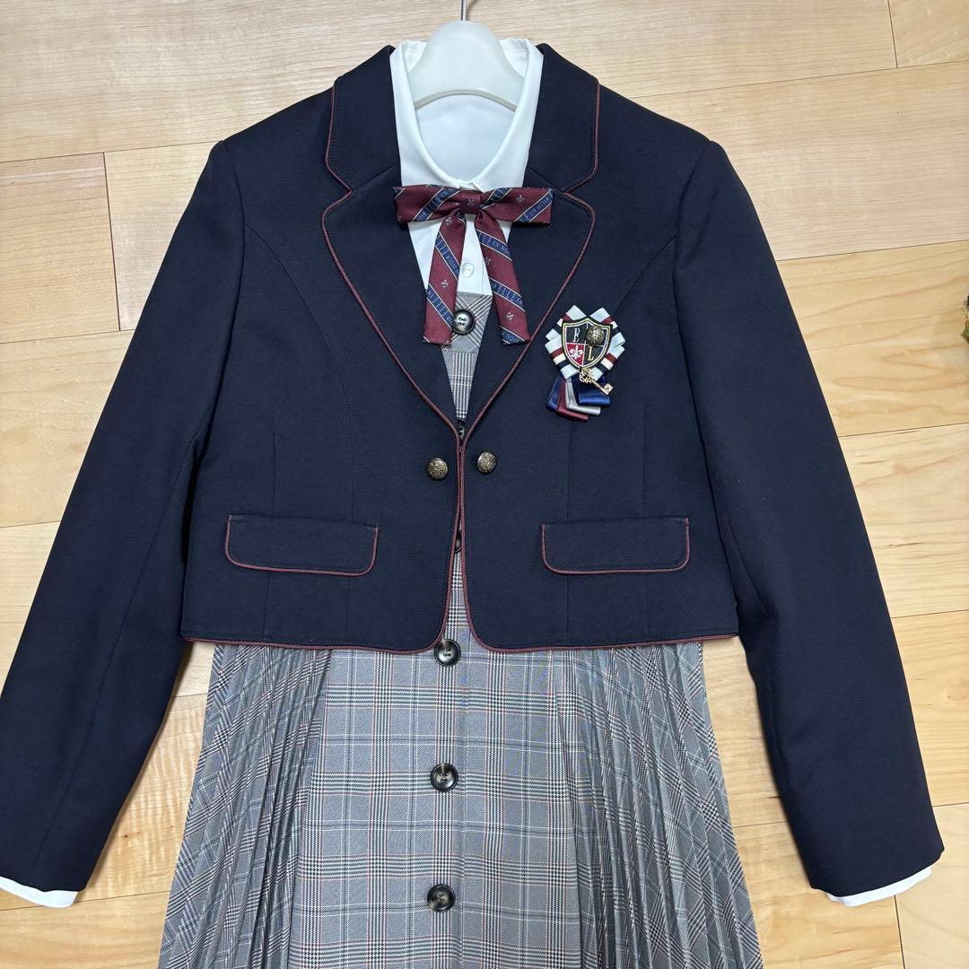 小学生卒服 フォーマル160cm ネイビー チェック柄 エル アン ノアールELLE en noir