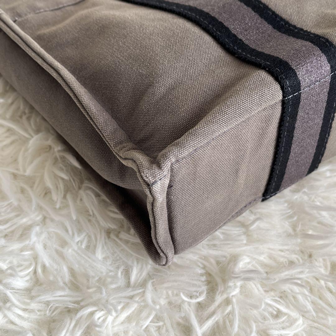 グレーキャンバス トートバッグ スナップボタン付き HERMES