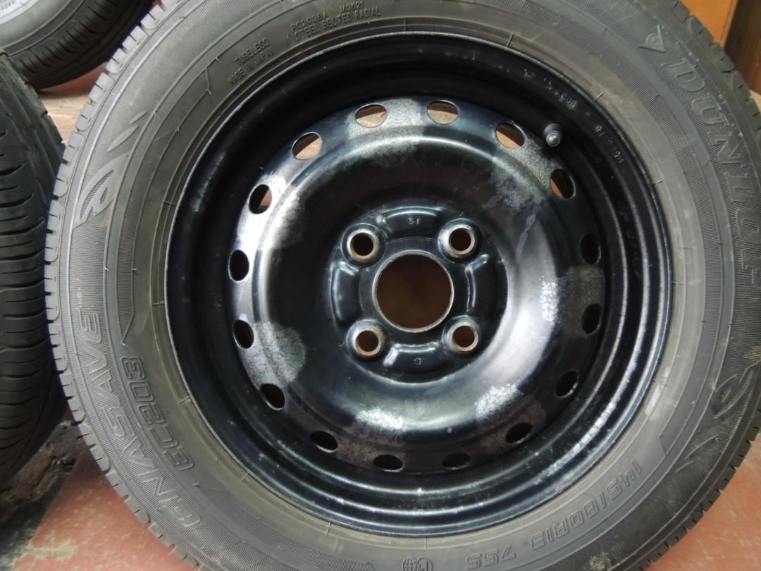 T121　145/80R13　ダンロップ　4本　2016年製　スチールホイール付