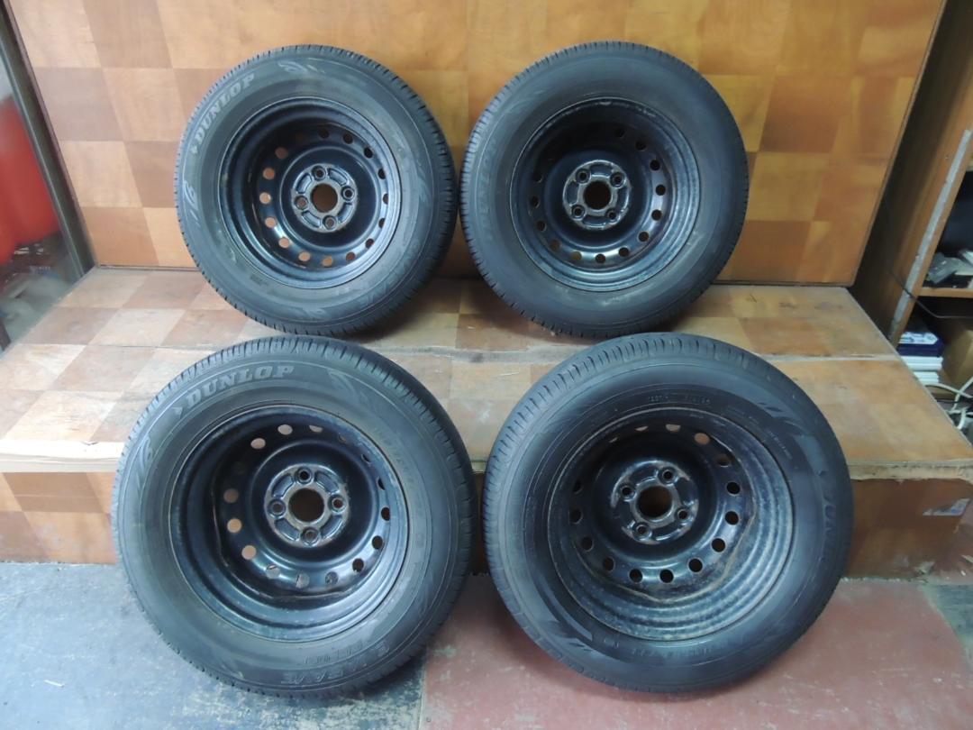 T121　145/80R13　ダンロップ　4本　2016年製　スチールホイール付