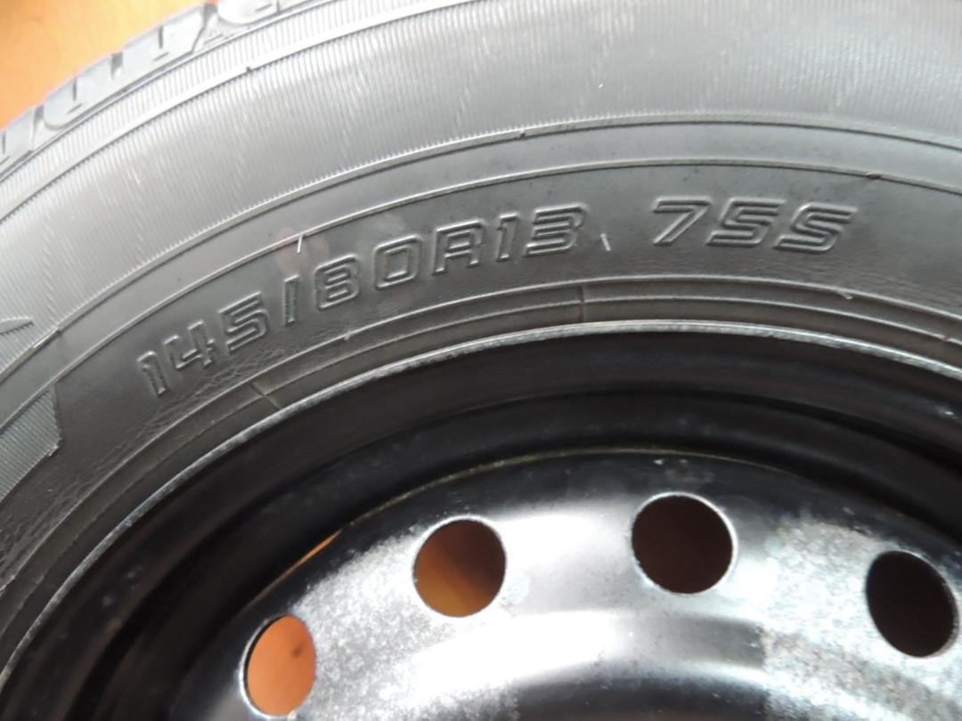 T121　145/80R13　ダンロップ　4本　2016年製　スチールホイール付