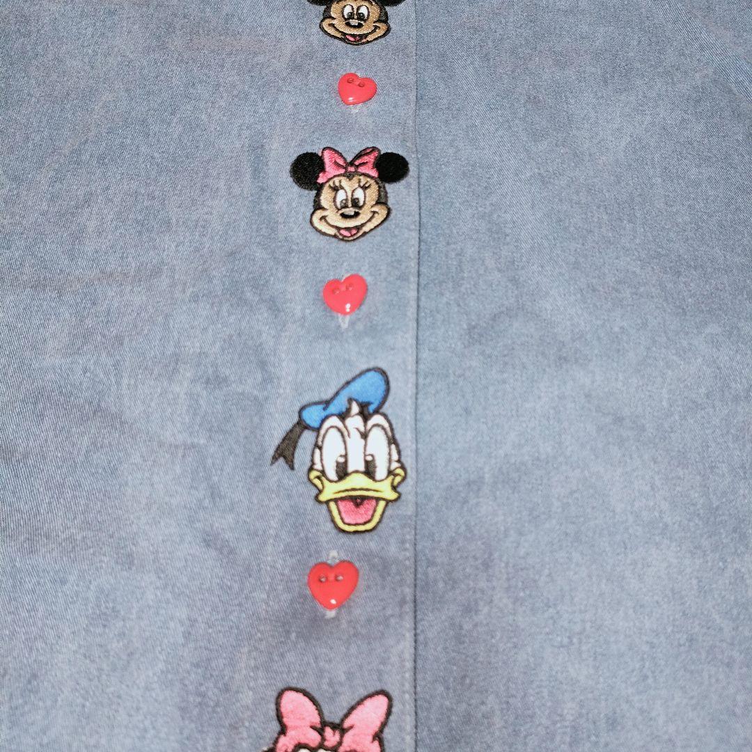ディズニー 公式 海外 シャツ ミッキー 刺繍 ダンガリー デニム