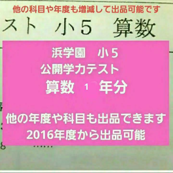 浜学園　小５　公開学力テスト　５年分　国語算数理科　年度変更可能 浜学園 小5 公開学力テスト 5年分 国語算数理科 年度変更可能
