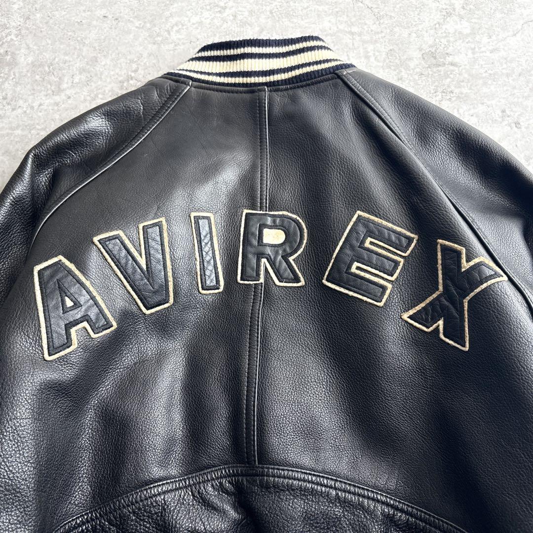 AVIREX アビレックス　アーチロゴ　本革　レザージャケット　スタジャン AVIREX USAアーチロゴ✨ レザージャケット スタジャン 革 ブラウン