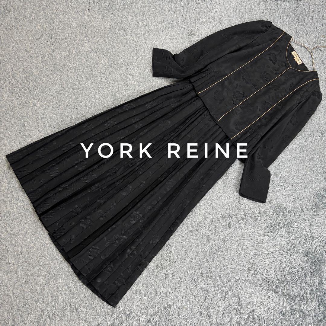 【匿名配送】YORK REINE ブラック　ワンピース　長袖　薔薇　レトロ
