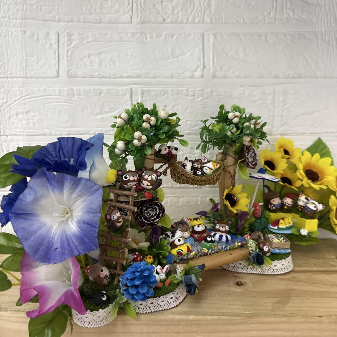どんぐりアート♡紫陽花リース&夏のオブジェ2品♡ 一点物