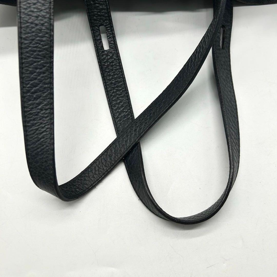 美品 フルラ ジョーヴェ トートバッグ ビジネスバッグ レザー シボ革 グレー