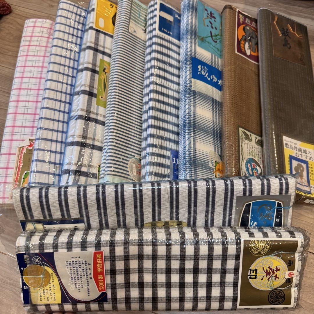 L格安 リメイク用　素材　 まとめ売り　着物　和服　10点セット　綿　反物 浴衣