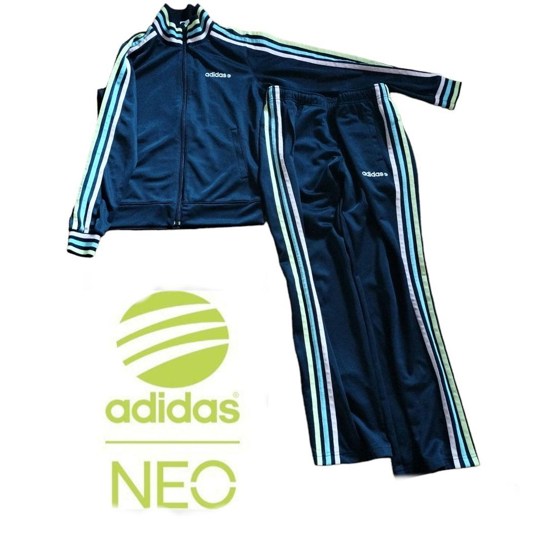adidas NEO ジャージ 上下 セットアップ M 紺 アディダス - メルカリ