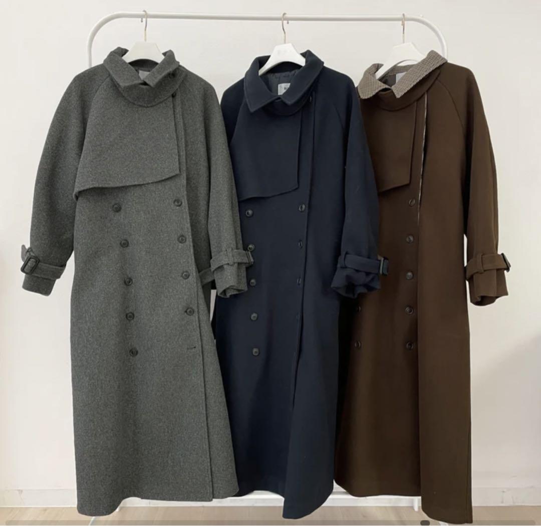 3way ダブルボタンスタンドカラーコート 3way ダブルボタンスタンドカラーコート