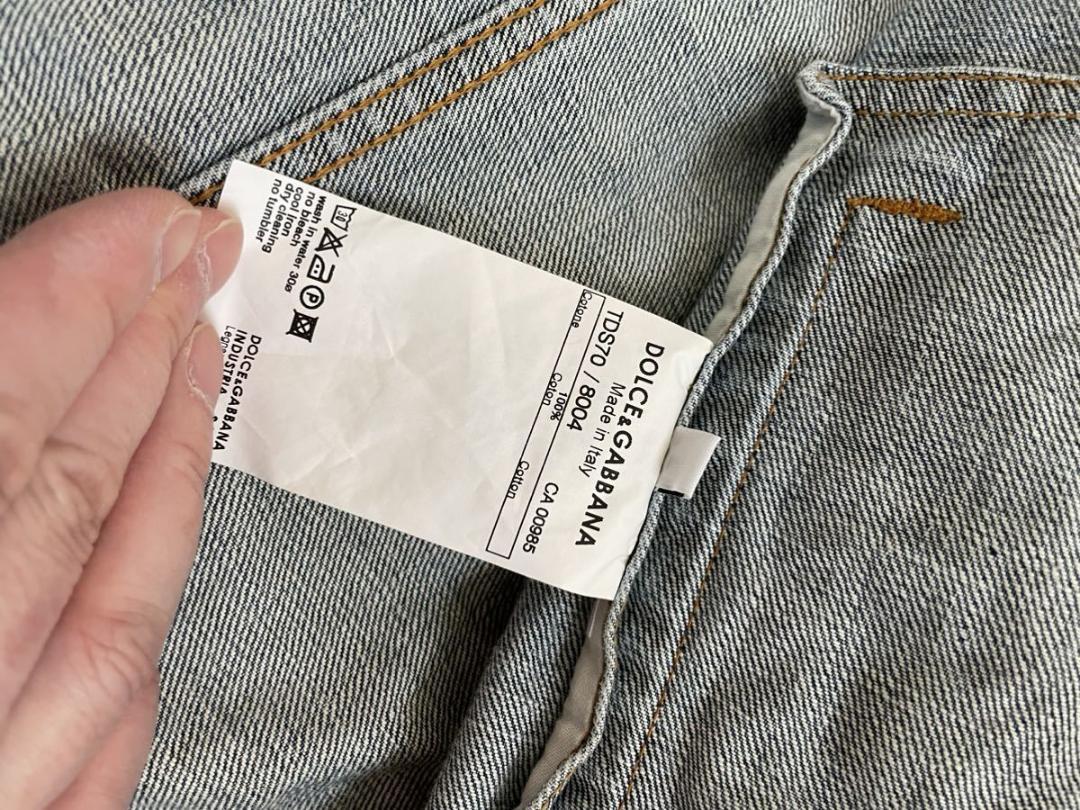 美品 DOLCE&GABBANA クラッシュデニムジャケット ダメージ加工 46