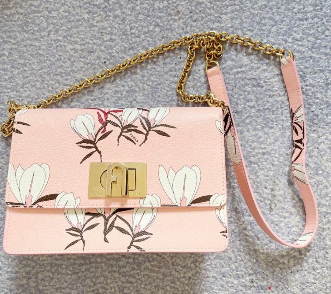 フルラ ジュリア JURIA ショルダーバッグ 花柄 パープル ピンク フラワー-