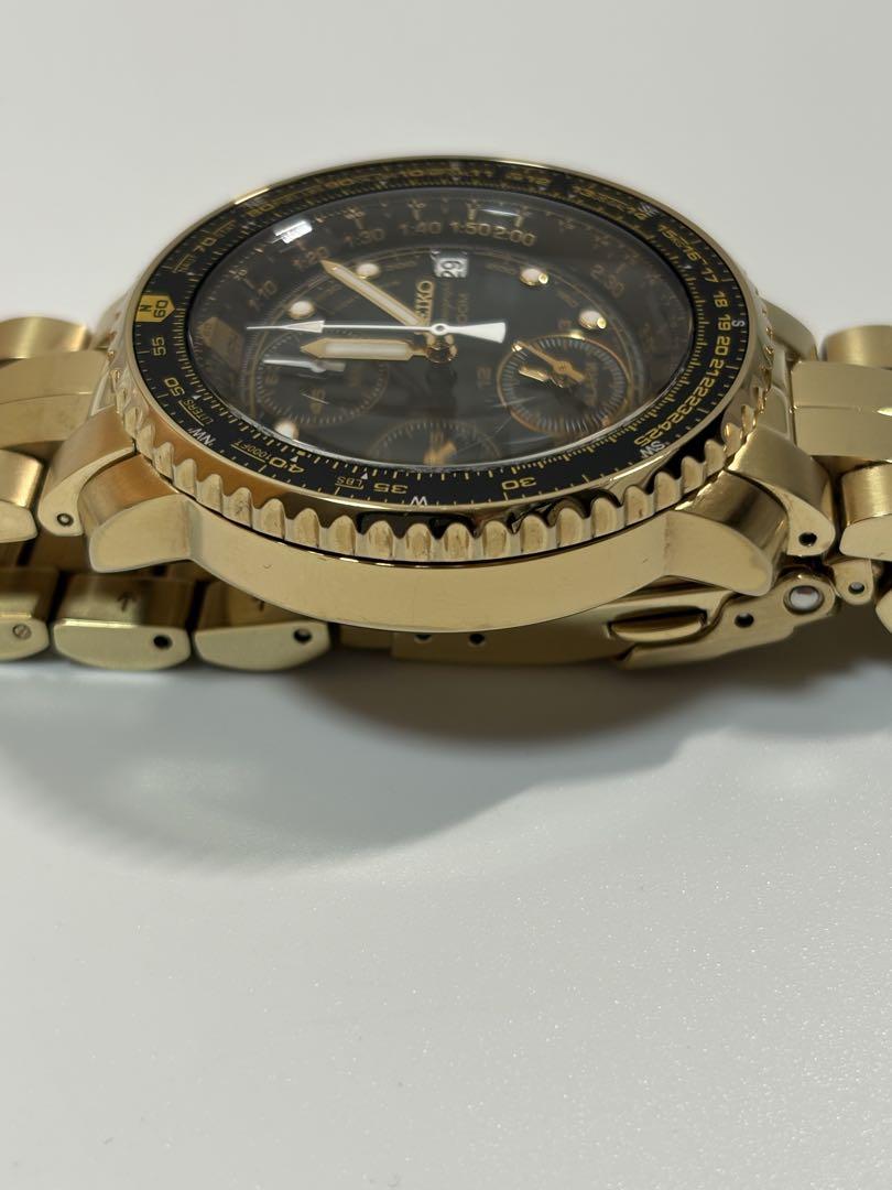 Seiko Flight Master 7T62-0EB0 Chronograph Gold Men's Watch
