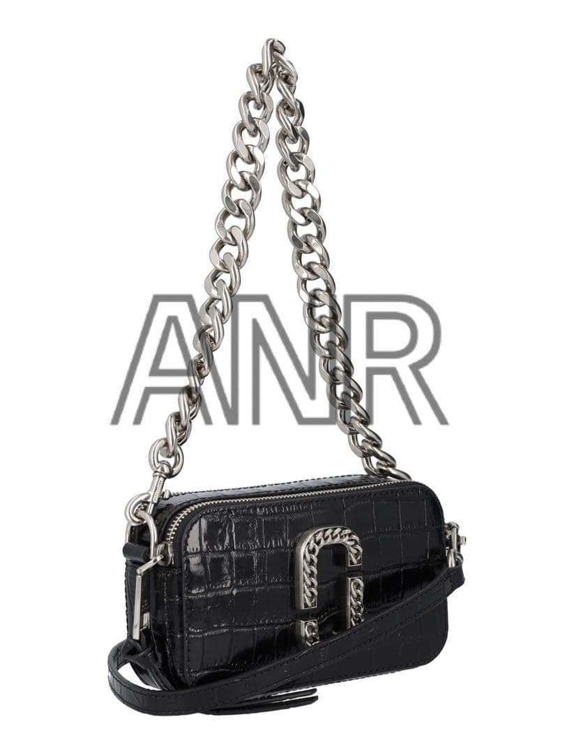 マークジェイコブス スナップショット クロコエンボス ブラック