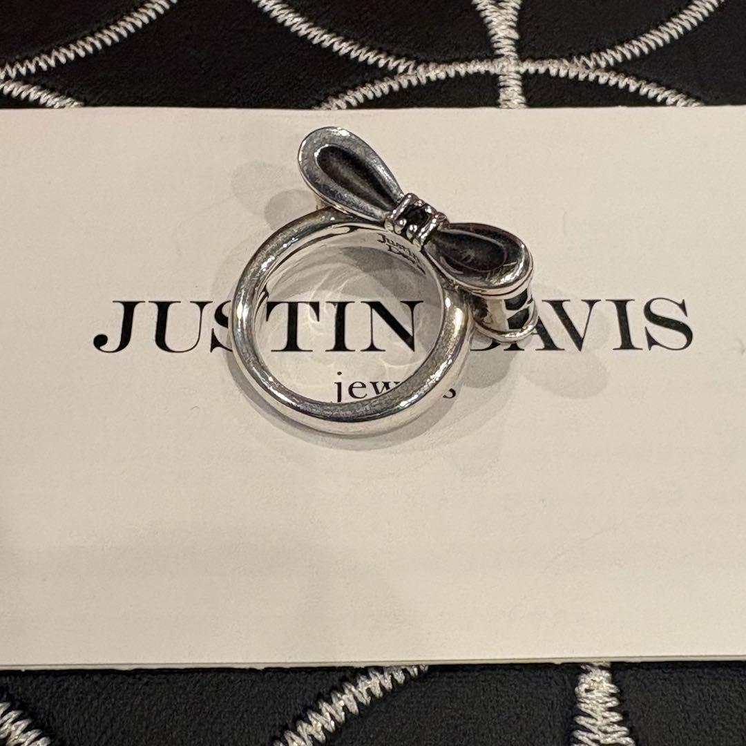 【★大感謝セール】 美品◇JUSTIN DAVIS◇PROMISE RING◇7号◇リボンリング◇ アクセサリー