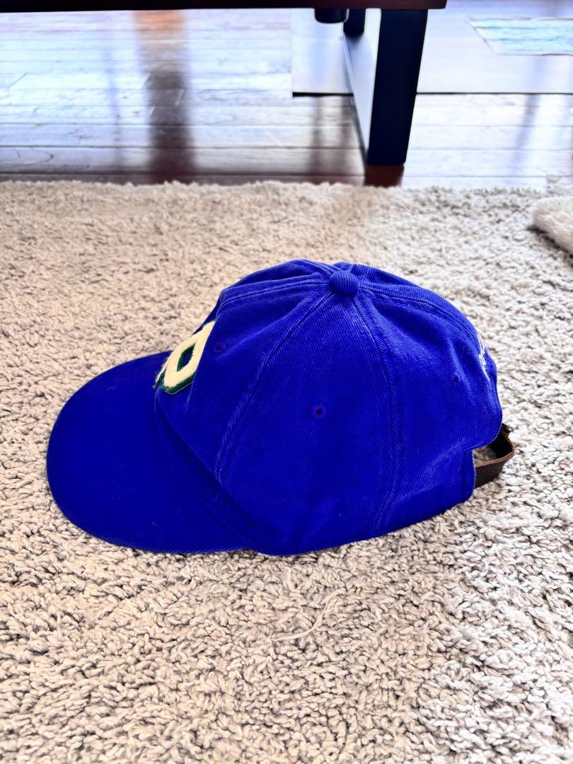 レア　Polo ポロラルフローレン　紫色 Pロゴ キャップ　青色