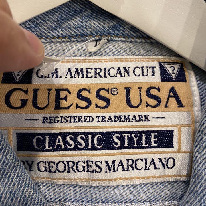 ケットⓌ ビンテージ ゲス デニムジャケット 古着 lサイズ m5sjn-m59760120777 90年代 90s guess ⓻アウター