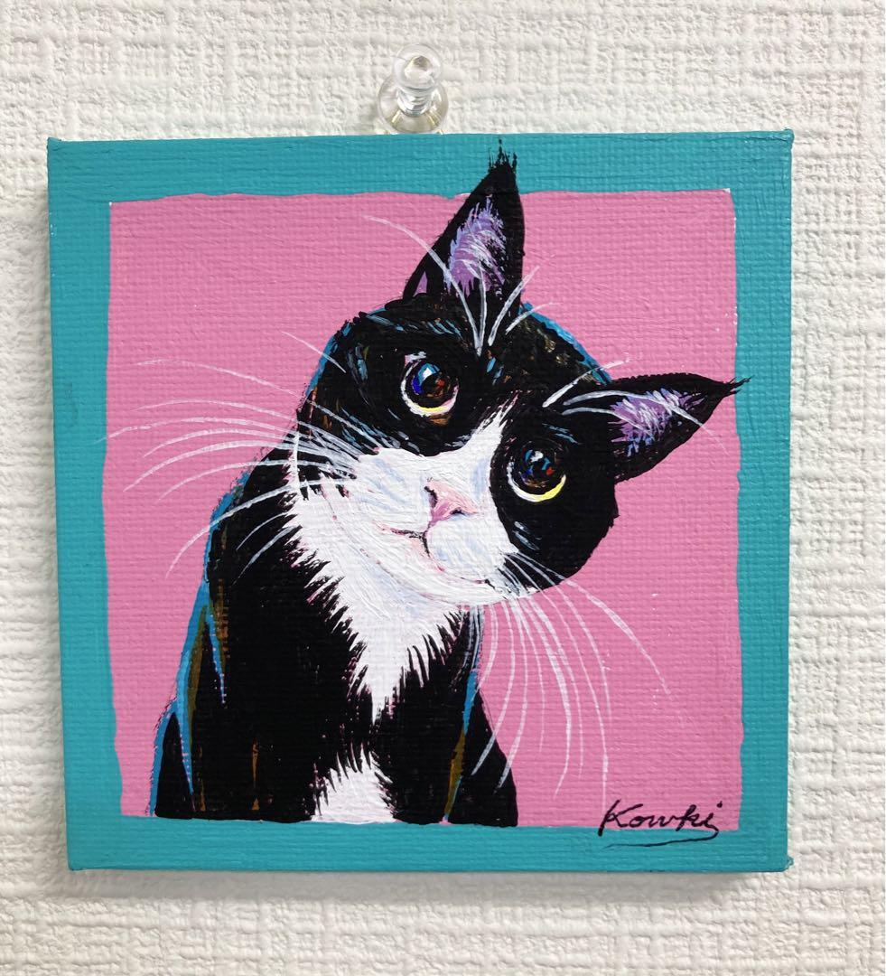猫の絵 アクリル画no.68 ハチワレ猫 ポップアート 原画 - メルカリ 猫の絵 アクリル画no.68 ハチワレ猫 ポップアート 原画 - メルカリ