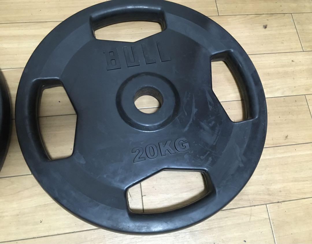 ② BULLオリンピック バーベルプレート20kg x 1枚  ラバープレート