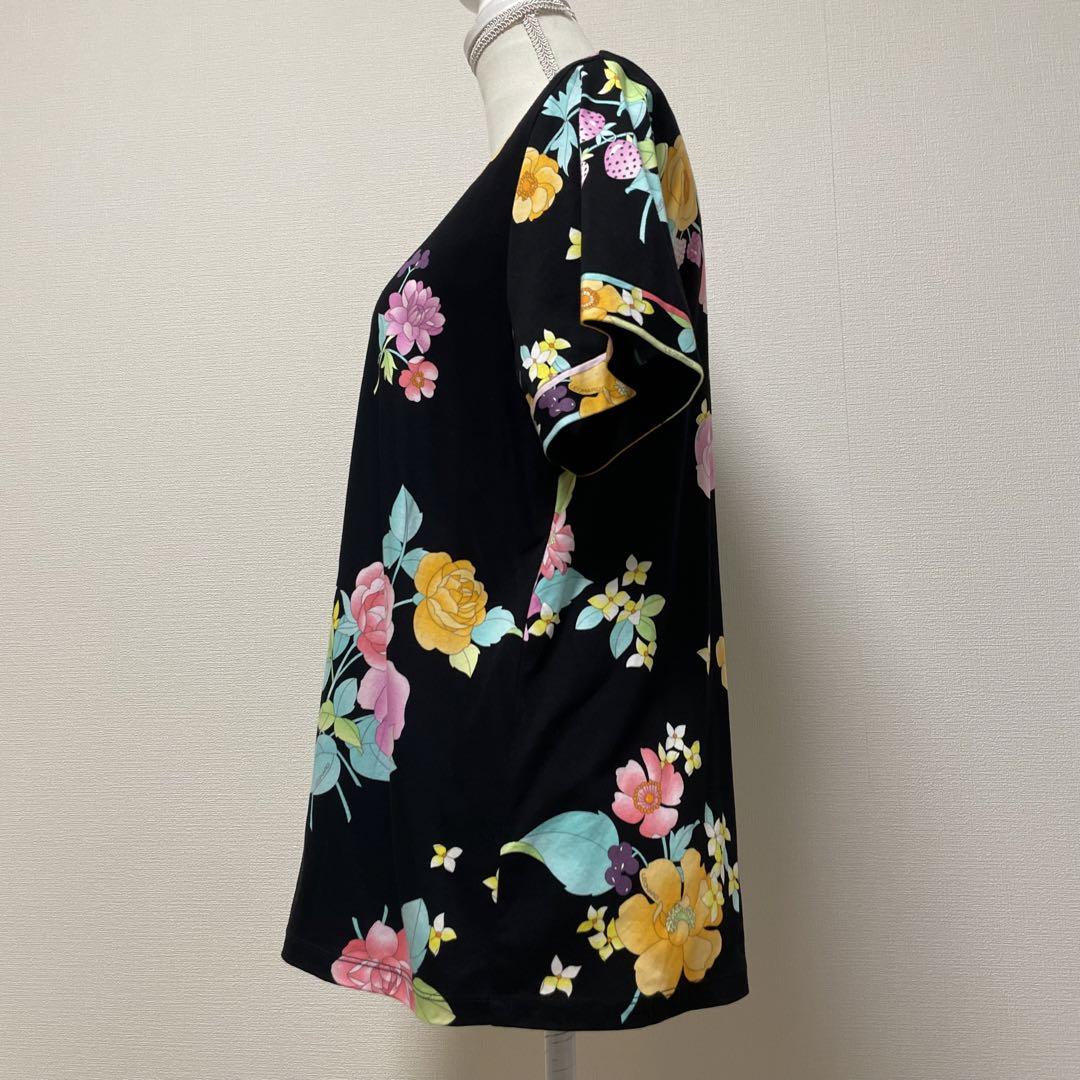 中古・古着通販】LEONARD (レオナール) 花柄ワンピース ブラック