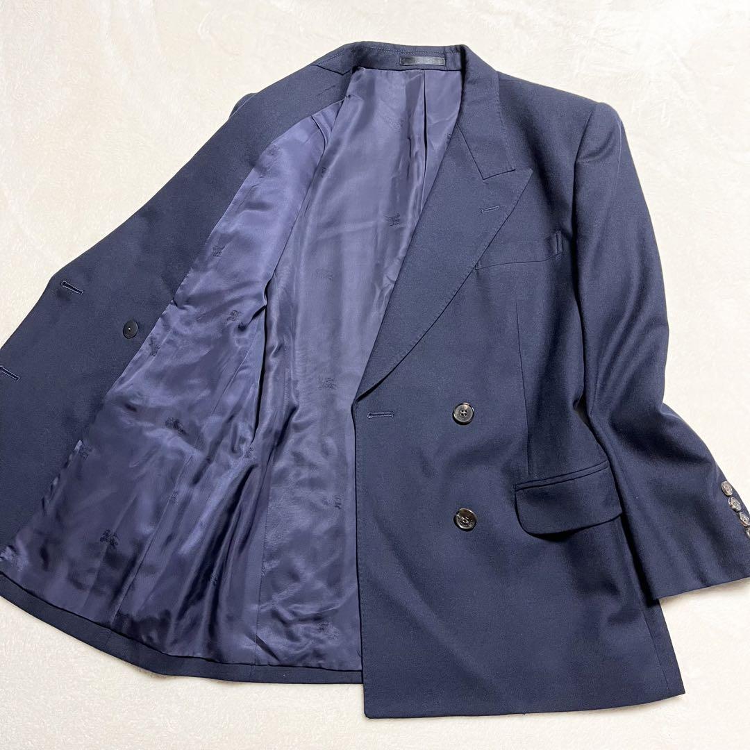 【美品】Burberry☆ウールジャケット☆紺ブレ☆カシミヤ100%☆ダブル☆