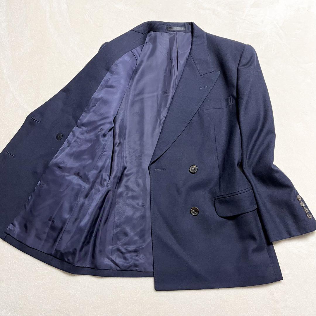 【美品】Burberry☆ウールジャケット☆紺ブレ☆カシミヤ100%☆ダブル☆