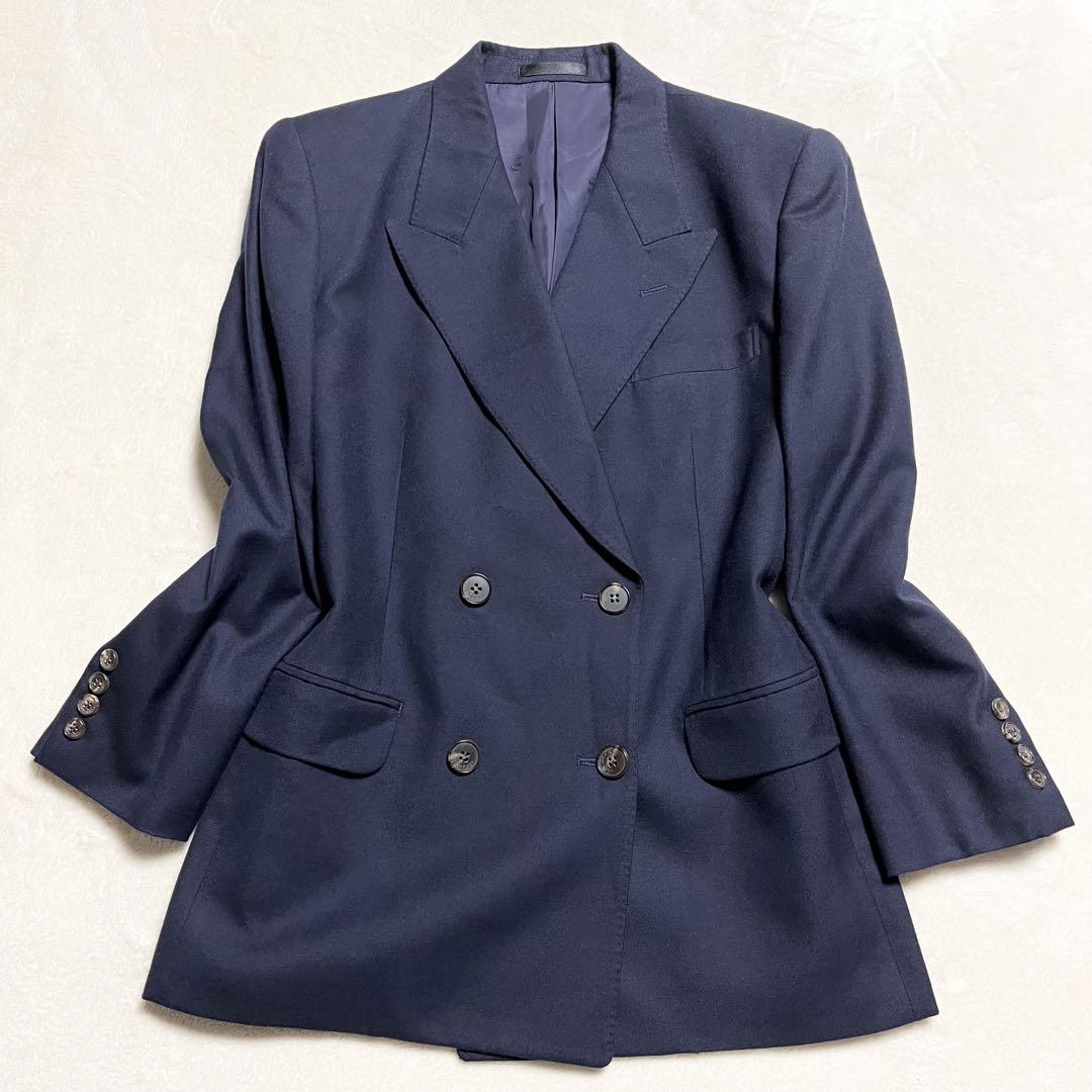 【美品】Burberry☆ウールジャケット☆紺ブレ☆カシミヤ100%☆ダブル☆
