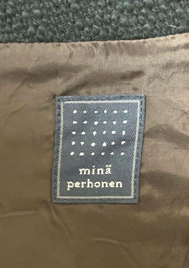 mina perhonenブラック ひざ丈スカート レース模様　ミナペルホネン