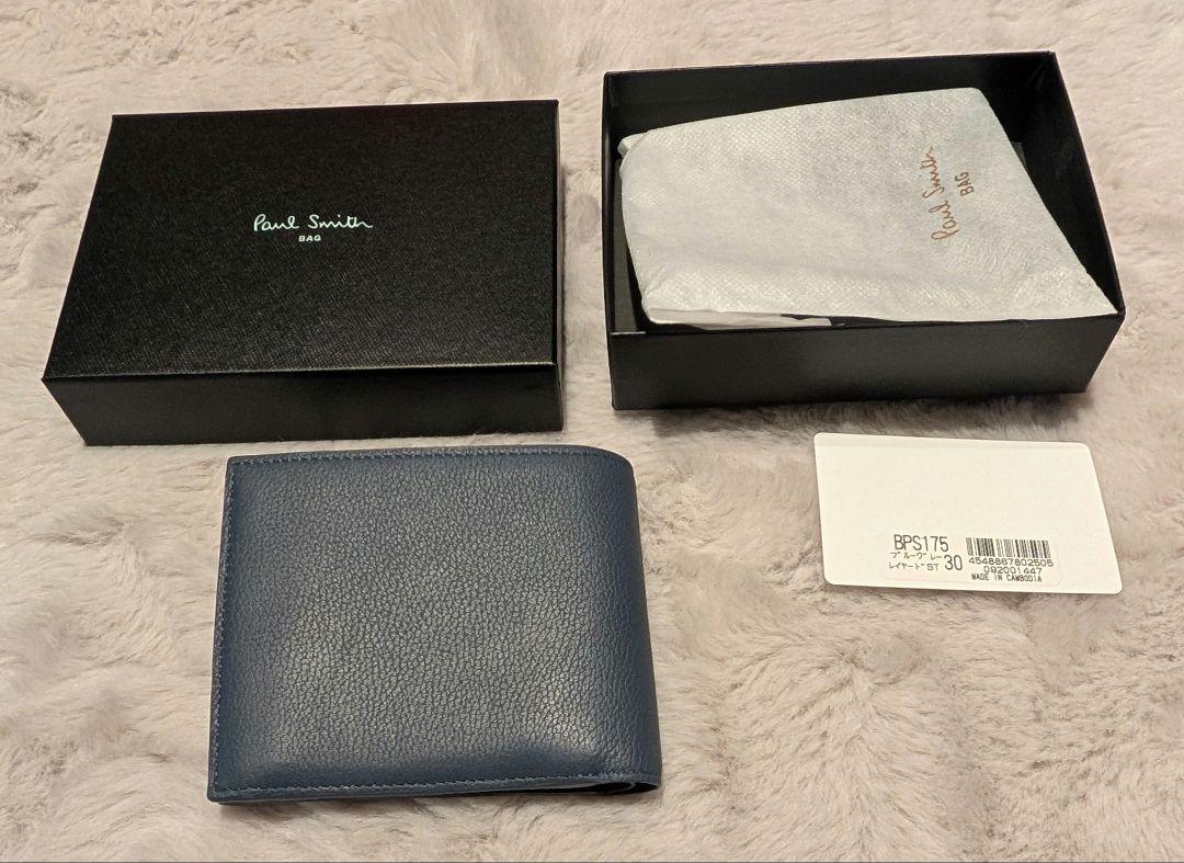 美品 Paul Smith ポールスミス BPS175 ブルーグレー 財布