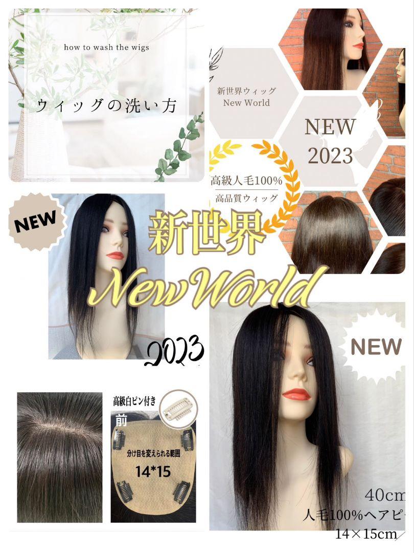 新世界ヘアピース★全人毛2023年新高級人工頭皮12*14総手植え40ブラウン