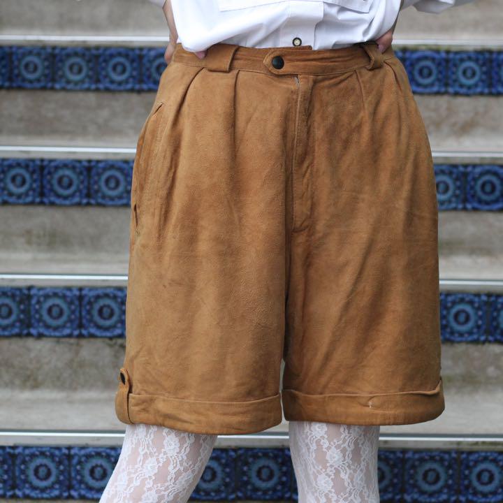 vintage ヴィンテージ フランス製 古着 レザー ショーツ FRENCH VINTAGE フランス古着デザインレザーショーツ(ショートパンツ